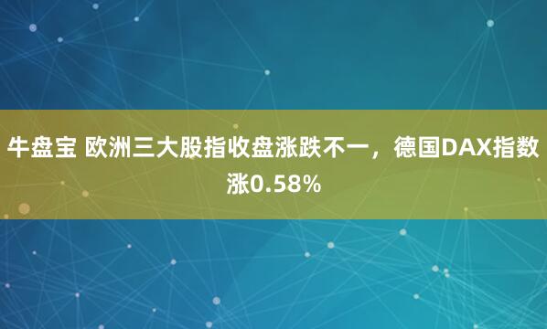 牛盘宝 欧洲三大股指收盘涨跌不一，德国DAX指数涨0.58%