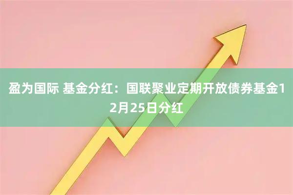 盈为国际 基金分红：国联聚业定期开放债券基金12月25日分红